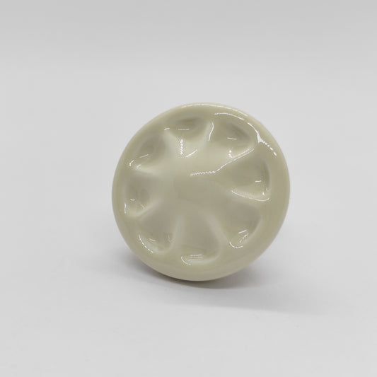 "Country" Metal-porcelain furniture knob Beige - Bronz finish