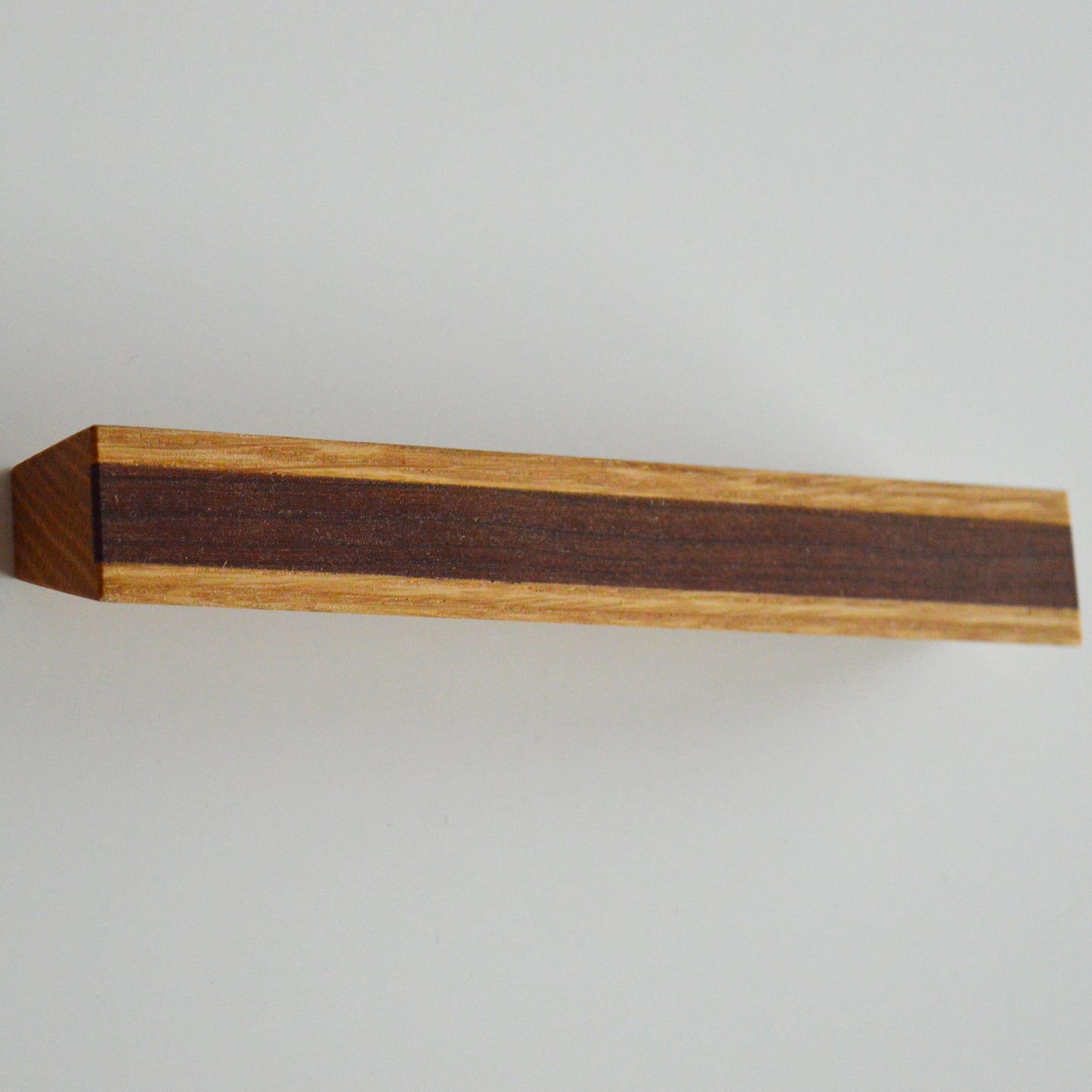 Volterra modern Solid Wood furniture handle Oak with walnut inlay