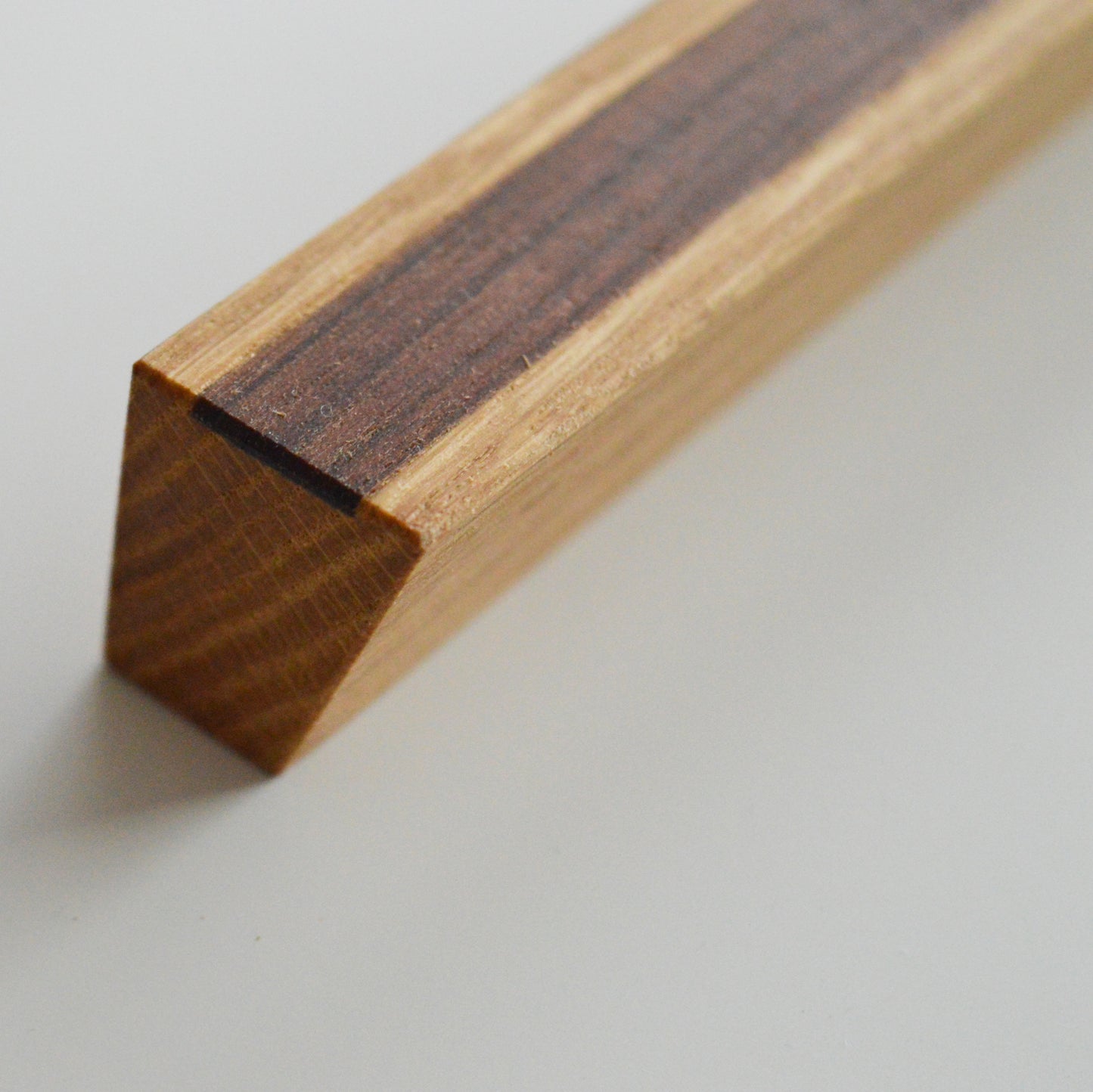 Volterra modern Solid Wood furniture handle Oak with walnut inlay