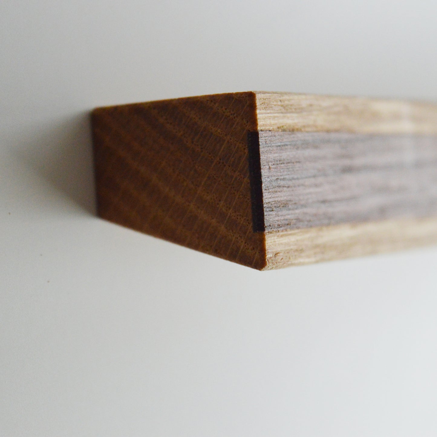 Volterra modern Solid Wood furniture handle Oak with walnut inlay